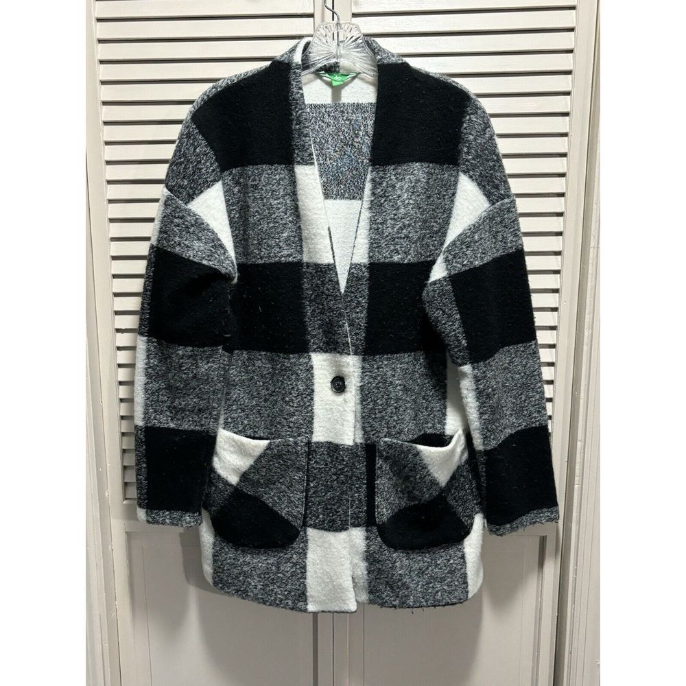Dip Black/White Plaid Long Sleeve Button Closure Jacket Size M Pockets